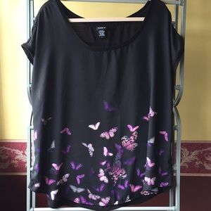 Torrid Size 1 butterflies in black